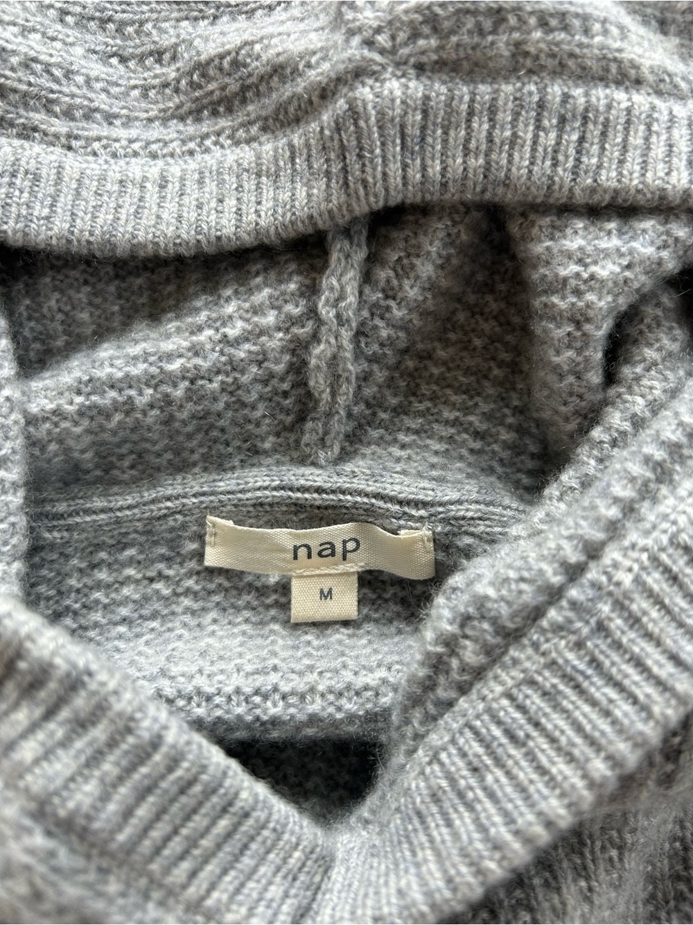 Nap 100% Cashmere Hooded Sweater Gray M - Picture 4 of 11